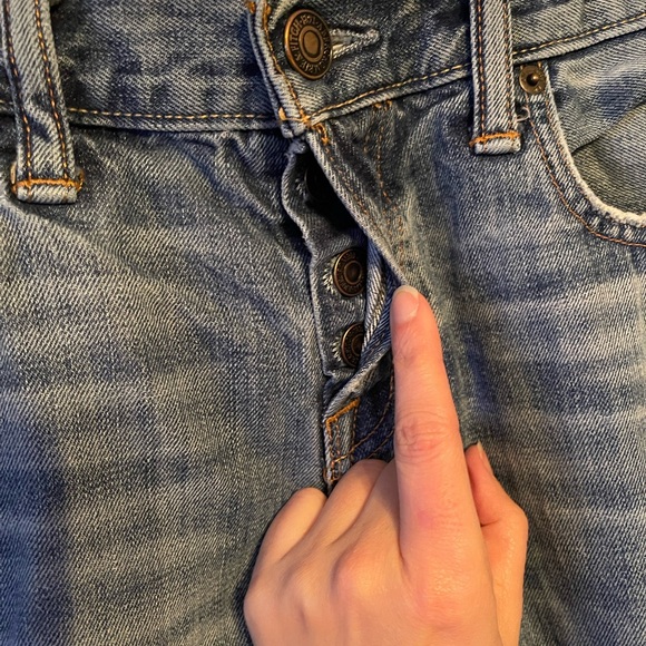 Abercrombie men’s distressed button fly jeans - Picture 5 of 6